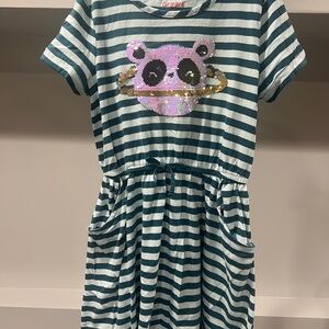 Cat & Jack Green and White Pleated Sundress